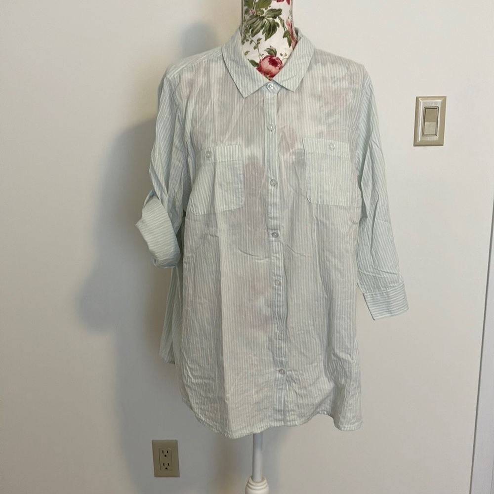 Croft & barrow mint green blouse 2x